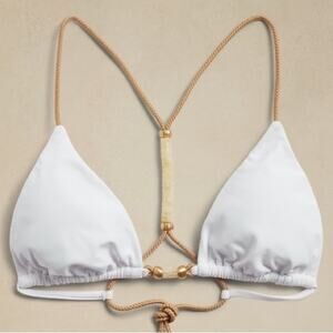ViX Swimwear by Paula Hermanny Solid BROOKE T Back Bikini Top -  White - Size L